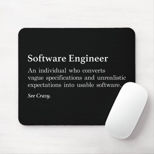 Software Engineer Definition Mouse Pad - Dunkel Mousepad (Mit Mouse)