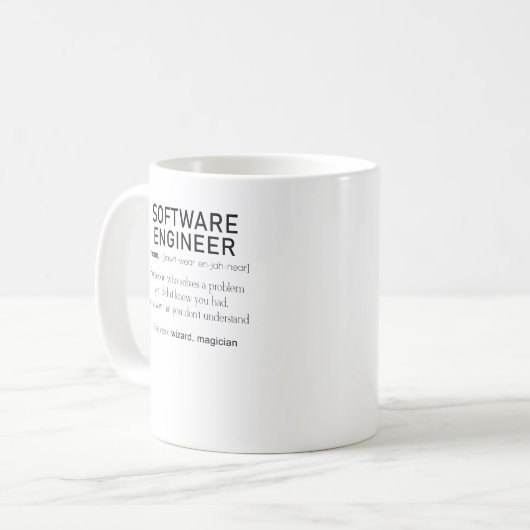 Software Engineer Definitions-Kodierer-Definition Kaffeetasse (Vorderseite Links)