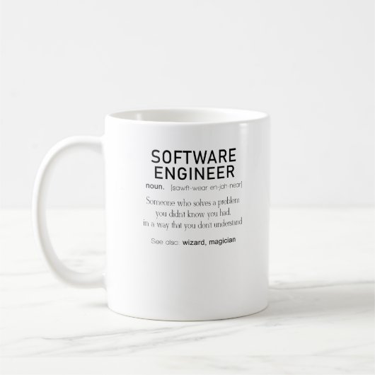 Software Engineer Definitions-Kodierer-Definition Kaffeetasse (Links)