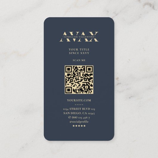 Software Engineer Developer Modern Dark Blue Visitenkarte (Rückseite)