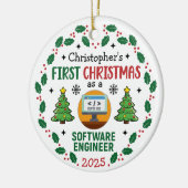 Software Engineer Erster Weihnachtsbaum Individuel Keramik Ornament (Links)