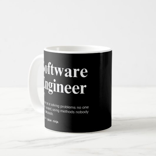 Software Engineer Funny Engineering Sprichwort Kaffeetasse (Vorderseite Links)