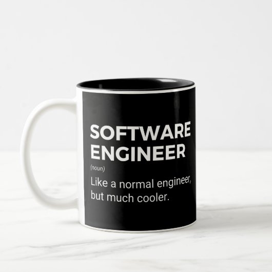 Software Engineer Funny Engineering Sprichwort Zweifarbige Tasse (Links)