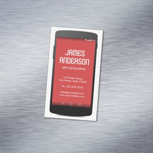 Software-Engineer für Handy-App-Entwickler Magnetische Visitenkarte (Beispiel)