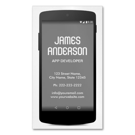 Software-Engineer für Handy-App-Entwickler Magnetische Visitenkarte (Vorderseite Vertikal)