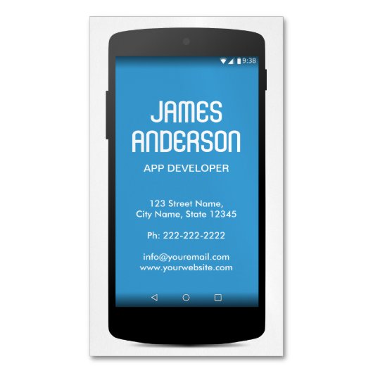 Software-Engineer für Handy-App-Entwickler Magnetische Visitenkarte (Vorderseite Vertikal)