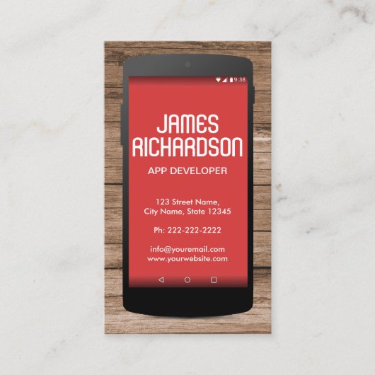 Software-Engineer für Handy-App-Entwickler Visitenkarte (Vorderseite)