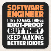 Software-Engineer Ich versuche, Dinge zu erstaunli Rechteckiger Pappuntersetzer (Vorderseite)