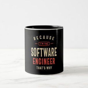 Software Engineer Job Beruf Geburtstagsarbeiter Zweifarbige Tasse