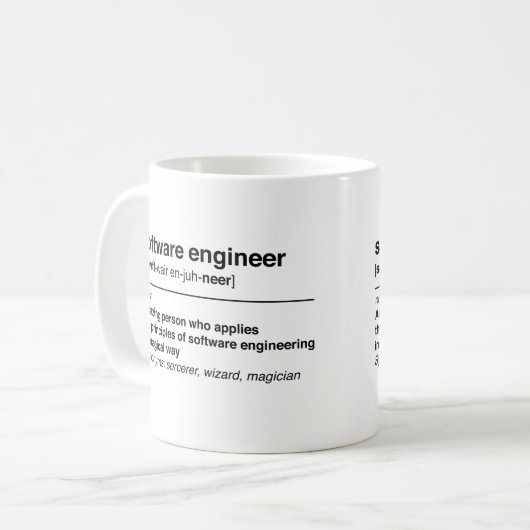 Software Engineer Kaffeetasse (Vorderseite Links)