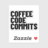 Software Engineer Leben - Kaffee Code Commits Entw Aufkleber (Blatt)