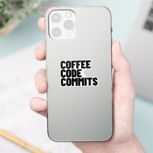 Software Engineer Leben - Kaffee Code Commits Entw Aufkleber (Telefon)