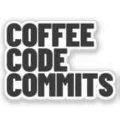 Software Engineer Leben - Kaffee Code Commits Entw Aufkleber (Vorderseite)