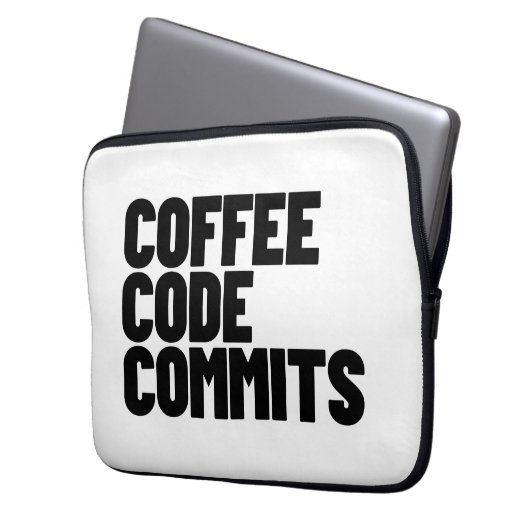 Software Engineer Leben - Kaffee Code Commits Entw Laptopschutzhülle (Vorderseite Links)