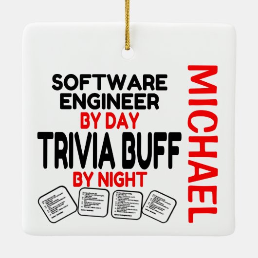 Software Engineer Lieben Trivia CUSTOM spielen Keramikornament (Rückseite)