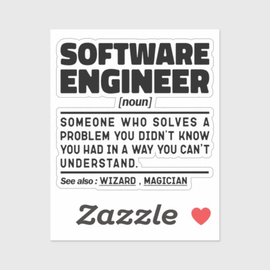 Software Engineer Noun Computer Geek Coding Lover Aufkleber (Blatt)