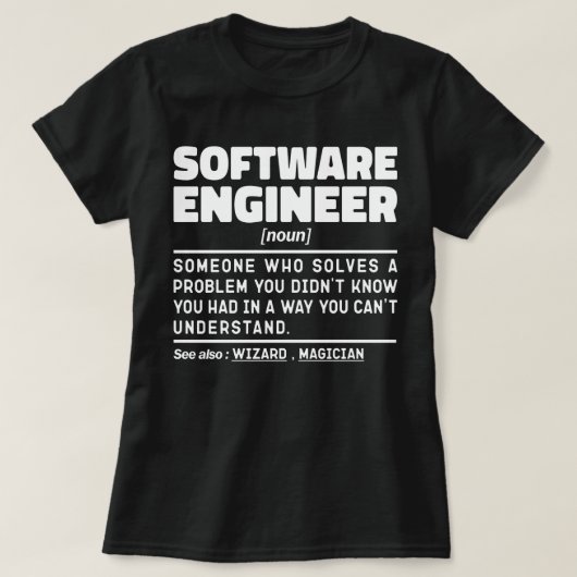 Software Engineer Noun Computer Geek Coding Lover T-Shirt (Design vorne)