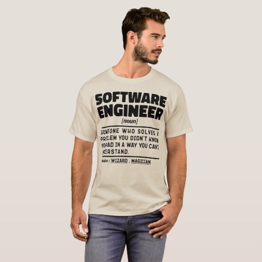 Software Engineer Noun Computer Geek Coding Lover T-Shirt (Vorne ganz)