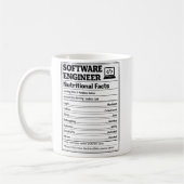 Software Engineer Nutritional Facts Funny Coding Kaffeetasse (Links)
