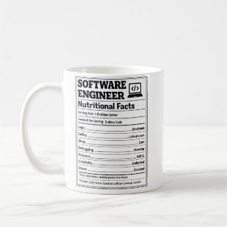 Software Engineer Nutritional Facts Funny Coding Kaffeetasse