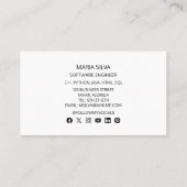 Software Engineer Programmer Berufliches Foto Visitenkarte (Rückseite)