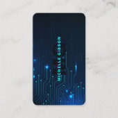 Software Engineer Programmierer Modernes Neon Blue Visitenkarte (Vorderseite)