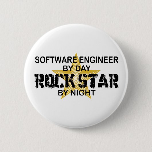 Software Engineer Rockstar bis zum Nacht Button (Vorderseite)
