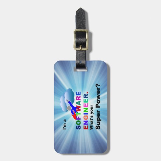 Software Engineer Superhero Gepäckanhänger (Vorderseite vertikal)