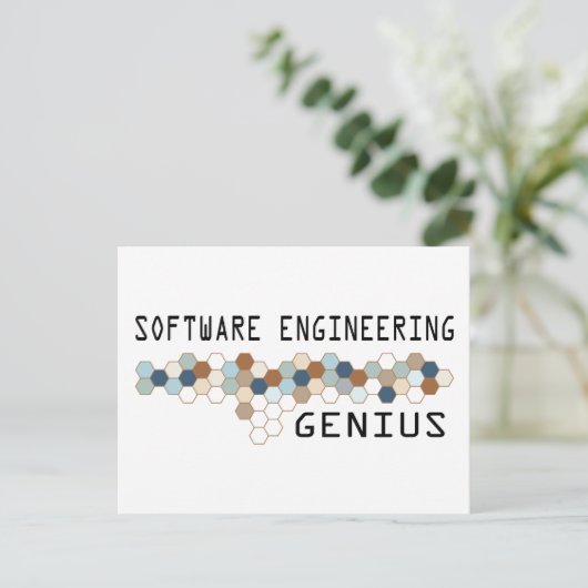 Software Engineering Genius Postkarte (Stehend Vorderseite)