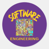 Software-Engineering Runder Aufkleber (Vorderseite)