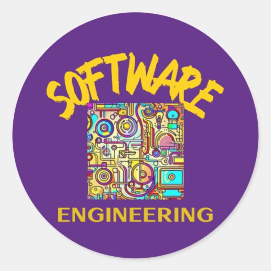 Software-Engineering Runder Aufkleber (Vorderseite)