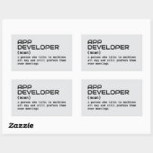 Software-Entwickler - Funny Definition Rechteckiger Aufkleber (Blatt)