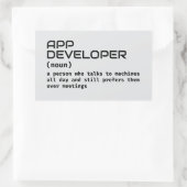 Software-Entwickler - Funny Definition Rechteckiger Aufkleber (Tasche)