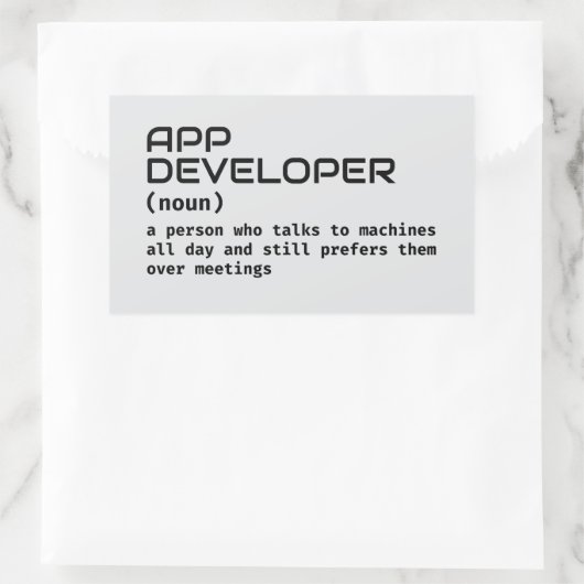 Software-Entwickler - Funny Definition Rechteckiger Aufkleber (Tasche)