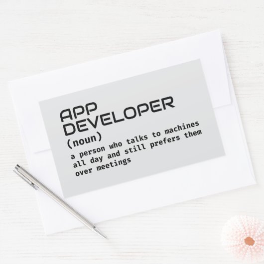 Software-Entwickler - Funny Definition Rechteckiger Aufkleber (Umschlag)