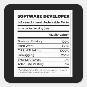 Software-Entwickler Funny neutritunal Quadratischer Aufkleber