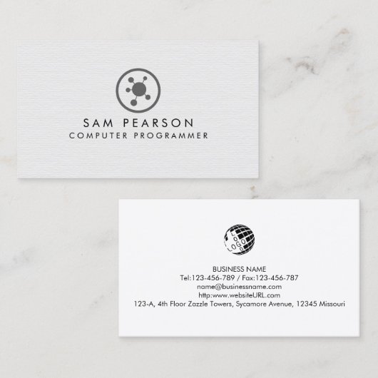 Software-Entwickler für Computerprogrammierer Visitenkarte (Vorne/Hinten)