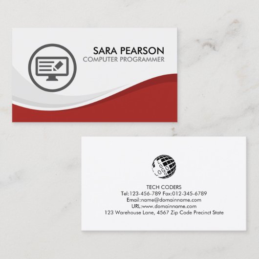 Software-Entwickler für Computerprogrammierer Visitenkarte (Vorne/Hinten)