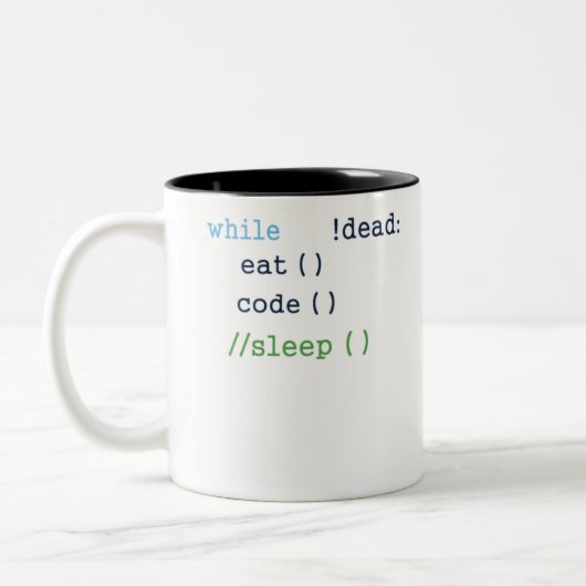Software-Entwickler für Eat Code Sleep Coder Progr Zweifarbige Tasse (Links)