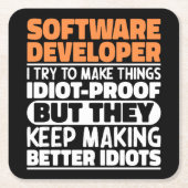 Software-Entwickler Ich versuche, die Dinge Cool z Rechteckiger Pappuntersetzer (Vorderseite)