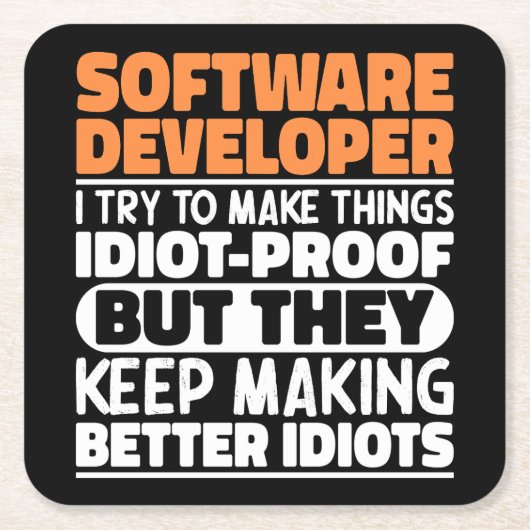 Software-Entwickler Ich versuche, die Dinge Cool z Rechteckiger Pappuntersetzer (Vorderseite)