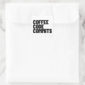 Software-Entwickler-Leben - Kaffee Code Commits En Quadratischer Aufkleber (Tasche)