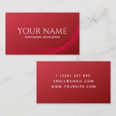 Software-Entwickler-Lösungen - Helle Red Line Wave Visitenkarte (Vorne/Hinten)