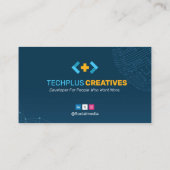 Software-Entwickler | Modern Blue Barcode Visitenkarte (Rückseite)