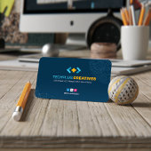 Software-Entwickler | Modern Blue Barcode Visitenkarte