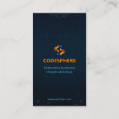 Software-Entwickler | Modern Blue Potrait Visitenkarte (Rückseite)