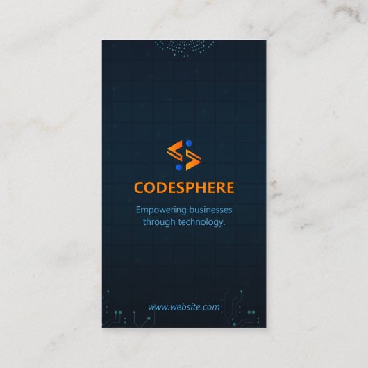 Software-Entwickler | Modern Blue Potrait Visitenkarte (Rückseite)