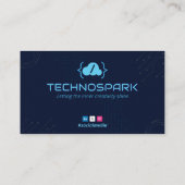 Software-Entwickler | Modernes Dunkles Blau Visitenkarte (Rückseite)