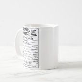 Software-Entwickler Nährwertangaben Lustige Progra Kaffeetasse (Vorderseite Links)