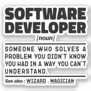 Software-Entwickler Noun Definition Coding Experte Aufkleber
